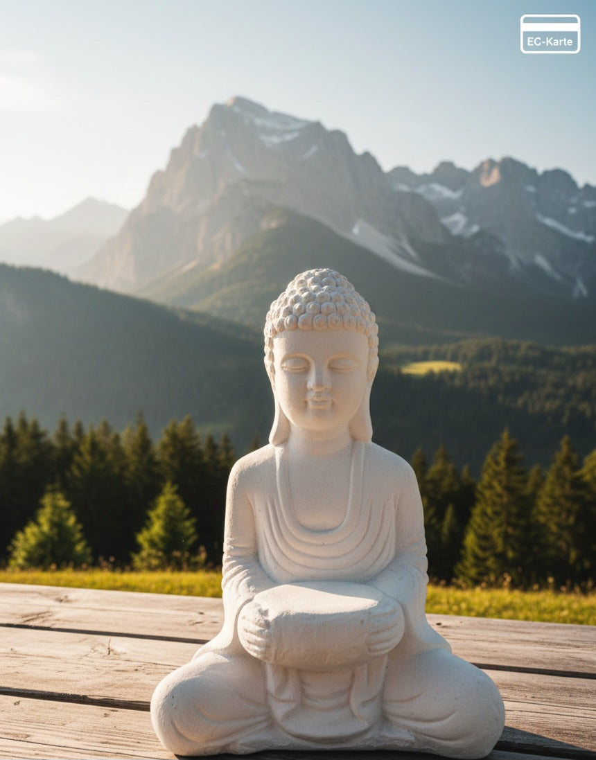 Buddha u. kleiner Watzmann aus Gips zum Bemalen – Handgefertigtes DIY Set – Deko Rohling – Kreatives Geschenk – Meditation & Berge – Unikat